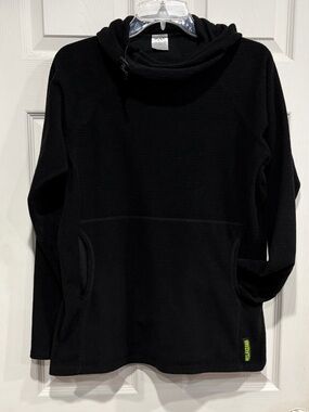 Melanzana Women’s Large Micro Grid Hoodie Black Jacket GUC Microgrid Melly